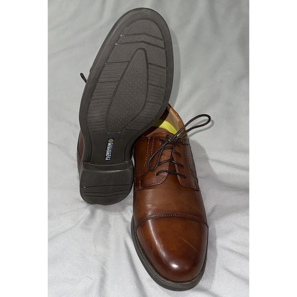 Florsheim Mens Midtown Cap Toe Oxford Dress Shoes 12138-221, Cognac - Size 9D - Picture 4 of 10